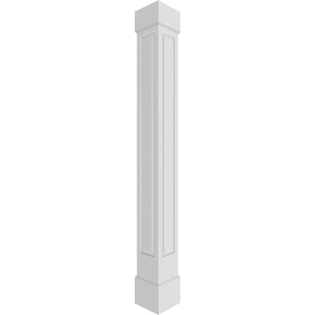 Ekena Millwork Craftsman Classic Square Non-Tapered Raised Panel PVC Column, Standard Capital & Standard Base CC0608ENRCSCS